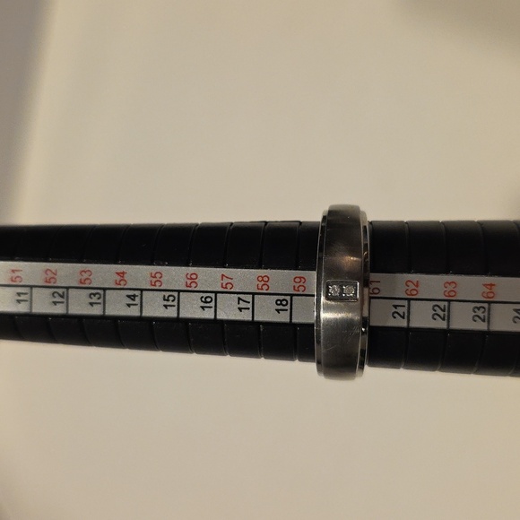 Stainless Steel Diamond Mens Band Ring with Diamond Accent Size 9 - Picture 4 of 10